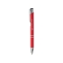 Шариковая кнопочная ручка Moneta с матовым антискользящим покрытием, красный, красный, алюминий