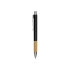 Ручка металлическая шариковая Sleek, черный/бамбук, черный/натуральный, металл/бамбук