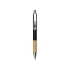Ручка металлическая шариковая Sleek, черный/бамбук, черный/натуральный, металл/бамбук