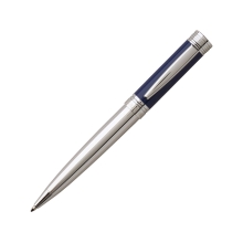 Ручка шариковая Cerruti 1881 «Zoom Azur», серебристый/синий