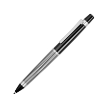 Ручка шариковая Nina Ricci модель «Funambule striped» в футляре, серебристый/черный
