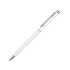 Ручка-стилус металлическая шариковая Jucy, белый, синий, металл