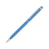 Ручка-стилус шариковая Jucy Soft с покрытием soft touch, голубой, голубой, металл