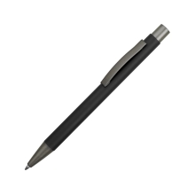 Ручка металлическая soft touch шариковая Tender с зеркальным слоем, черный/серый