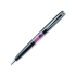 Ручка шариковая LIBRA с поворотным механизмом. Pierre Cardin, черный/фиолетовый/серебристый, корпус и колпачок- латунь, лак, акрил/отделка и детали дизайна- сталь, хром