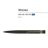 Ручка Verona шариковая  автоматическая, черный металлический корпус 1.0 мм, синяя, черный, металл с покрытием silk-touch
