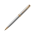 Ручка шариковая Parker Sonnet Core Stainless Steel GT, серебристый/золотистый, серебристый/золотистый, нержавеющая сталь	шлифованная. торец ручки- латунь, покрытая золотом. зажим колпачка и кольцо- сталь, покрытая золотом