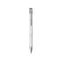 Шариковая кнопочная ручка Moneta с матовым антискользящим покрытием, белый, белый, алюминий