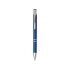 Шариковая кнопочная ручка Moneta с матовым антискользящим покрытием, ярко-синий, ярко-синий, алюминий
