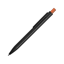 Ручка металлическая шариковая «Blaze» с цветным зеркальным слоем, черный/оранжевый