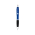 Прорезиненная шариковая ручка Nash, ярко-синий, ярко-синий/черный/серебристый, алюминий с силиконовым покрытием
