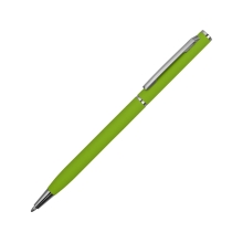 Ручка металлическая шариковая с покрытием софт тач, зеленое яблоко