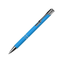 Ручка металлическая шариковая Legend Gum софт-тач, голубой