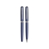 Набор Таормина: ручка шариковая, ручка роллер, в бархатном футляре, синий/серебристый, металл