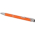 Шариковая кнопочная ручка Moneta с матовым антискользящим покрытием, оранжевый, оранжевый, алюминий