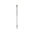 Ручка металлическая шариковая Flowery со стилусом и цветным зеркальным слоем, белый/зеленое яблоко, белый/зеленое яблоко, металл