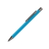 Ручка шариковая UMA STRAIGHT GUM soft-touch, с зеркальной гравировкой, голубой, голубой, металл с покрытием soft-touch