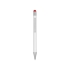Ручка металлическая шариковая Flowery со стилусом и цветным зеркальным слоем, белый/красный, белый/красный, металл