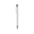 Шариковая кнопочная ручка Moneta с матовым антискользящим покрытием, белый, белый, алюминий