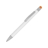 Ручка металлическая шариковая Flowery со стилусом и цветным зеркальным слоем, белый/оранжевый (Р), белый/оранжевый, металл