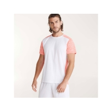 Спортивная футболка Zolder мужская, белый/меланжевый неоновый коралловый