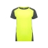 Спортивная футболка Zolder женская, неоновый желтый/меланжевый черный, неоновый желтый/меланжевый черный, 100% полиэстер