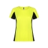 Футболка Shanghai женская, неоновый желтый/черный, неоновый желтый/черный, основное полотно: 100% полиэстер; боковые части: 100% полиэстер