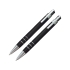 Набор «Эльба»: ручка шариковая, механический карандаш в футляре черный, черный/серебристый, металл/искусственная кожа