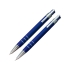 Набор «Эльба»: ручка шариковая, механический карандаш в футляре синий, синий/серебристый, металл/искусственная кожа