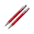 Набор «Эльба»: ручка шариковая, механический карандаш в футляре красный, красный/серебристый, металл/искусственная кожа