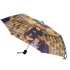 Набор: платок, складной зонт Ренуар. Терраса, синий/желтый, синий/желтый, платок- шелк, зонт- полиэстер