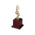 Награда Скрипичный ключ, золотистый/коричневый, золотистый/коричневый, металл/дерево
