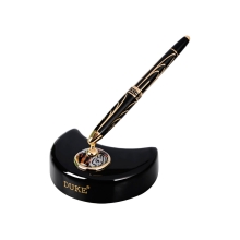 Набор Duke «Министр»:ручка роллер на подставке в виде полумесяца, черный/золотистый