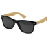 Солнцезащитные очки с бамбуковыми дужками в сером чехле, черный/дерево, бамбук/пластик