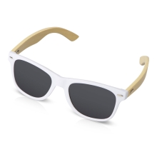Солнцезащитные очки Rockwood с бамбуковыми дужками в сером футляре, белый