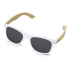 Солнцезащитные очки Rockwood с бамбуковыми дужками в сером футляре, белый, белый/натуральный, пластик/бамбук