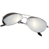 Солнечные очки Aviator с цветными зеркальными линзами, серебристый, серебристый, металл, акрил