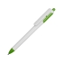 Ручка шариковая с белым корпусом и цветными вставками, белый/зеленый, белый/зеленый, пластик