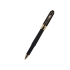Ручка пластиковая шариковая Monaco, 0,5мм, синие чернила, черный, черный/золотистый, пластик с покрытием silk-touch/металл