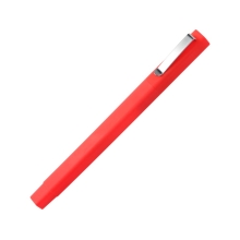 Ручка шариковая пластиковая Quadro Soft, квадратный корпус с покрытием софт-тач, красный