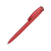 Ручка шариковая трехгранная UMA «TRINITY K transparent GUM», soft-touch, красный