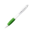 Шариковая ручка Nash, белый/лайм/серебристый, аБС пластик