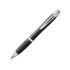 Светящаяся шариковая ручка Nash со светящимся черным корпусом и рукояткой, зеленый, черный/серебристый/зеленый, абс пластик