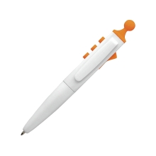 Ручка шариковая Clic Pen, белый/оранжевый