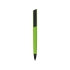 Ручка пластиковая шариковая C1 софт-тач, зеленое яблоко, черный, зеленое яблоко, пластик с покрытием soft-touch