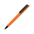 Ручка пластиковая soft-touch шариковая «Taper», оранжевый/черный, оранжевый/черный, пластик