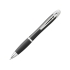 Светящаяся шариковая ручка Nash со светящимся черным корпусом и рукояткой, белый, черный/серебристый/белый, абс пластик