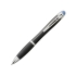Светящаяся шариковая ручка Nash со светящимся черным корпусом и рукояткой, синий, черный/серебристый/синий, абс пластик