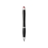 Светящаяся шариковая ручка Nash со светящимся черным корпусом и рукояткой, красный, черный/серебристый/красный, абс пластик