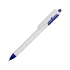 Ручка шариковая с белым корпусом и цветными вставками, белый/синий, белый/синий, пластик